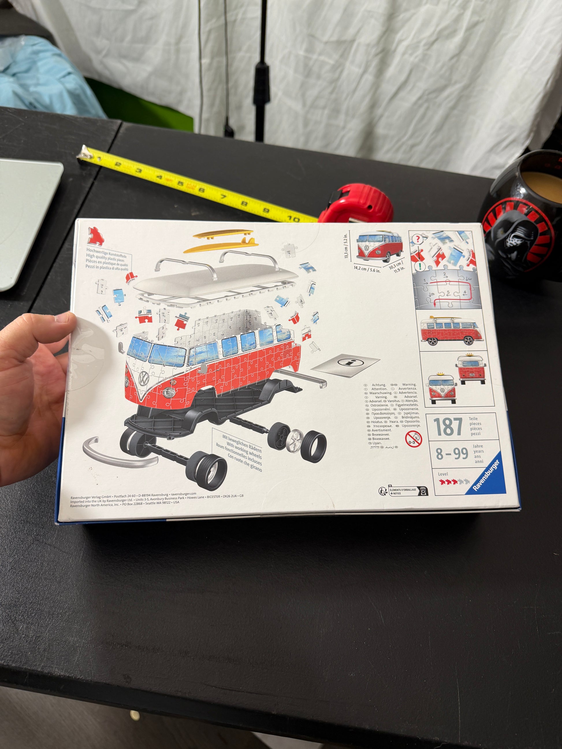Ravensburger 3D Puzzle Volkswagen T1 Campervan Surfer Edition 162 Pieces - MDP-00465