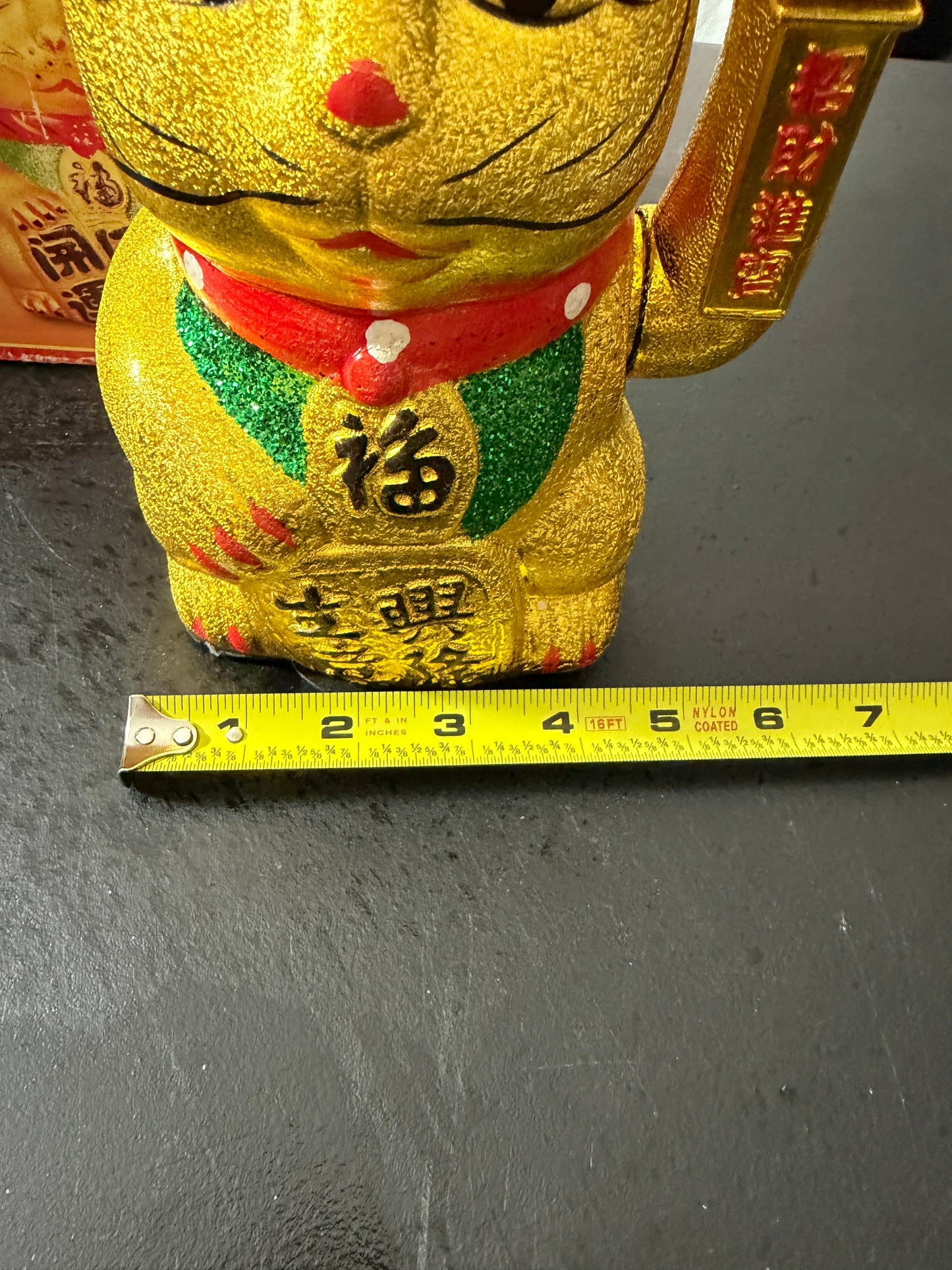 9 Waving Lucky Fortune Cat Maneki Neko Japanese Porcelain Figurine - MDP-00471