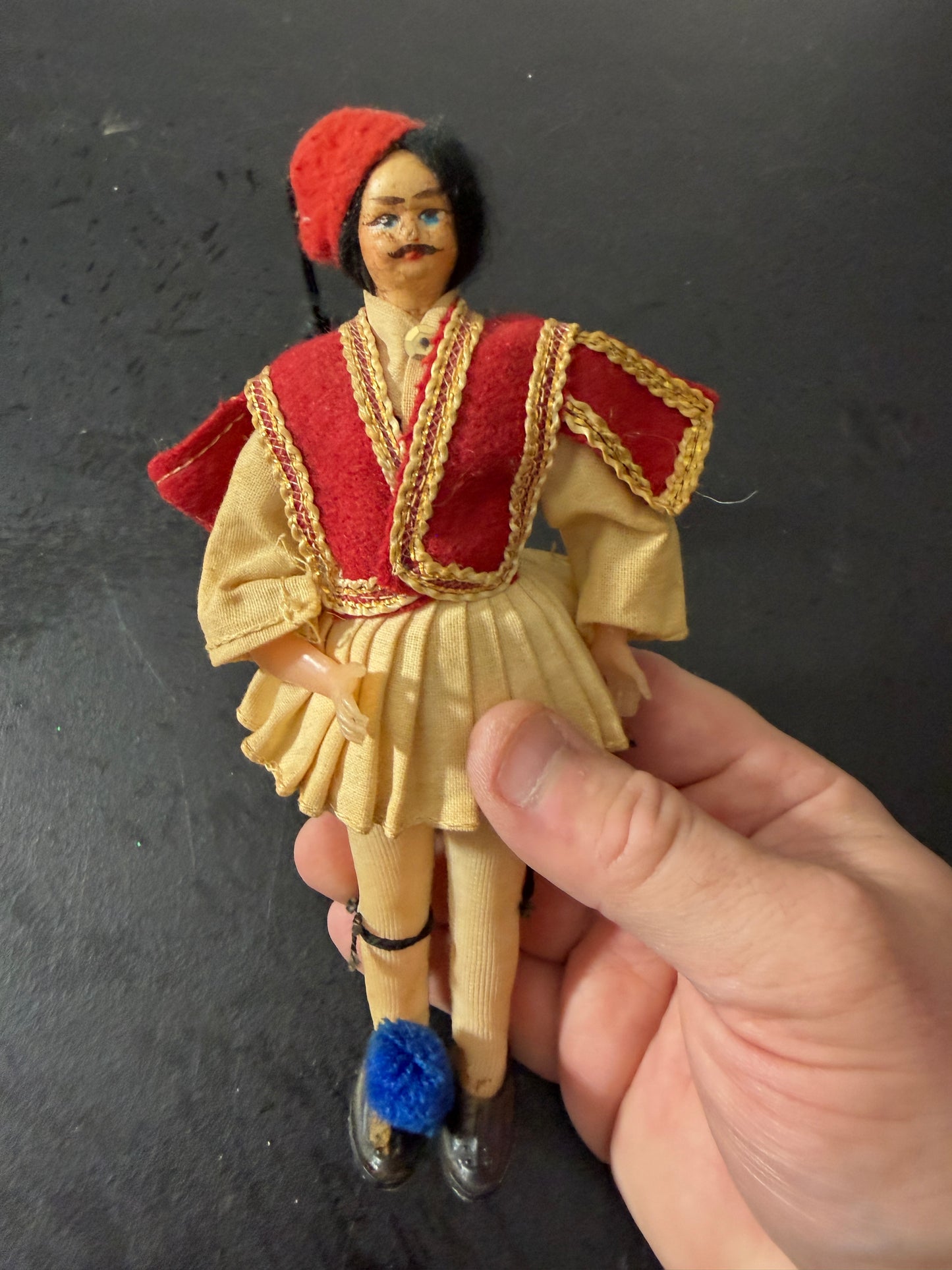 Vintage Greek Soldier Doll Tsolias Souvenir 9.5 inch - MDP-00473