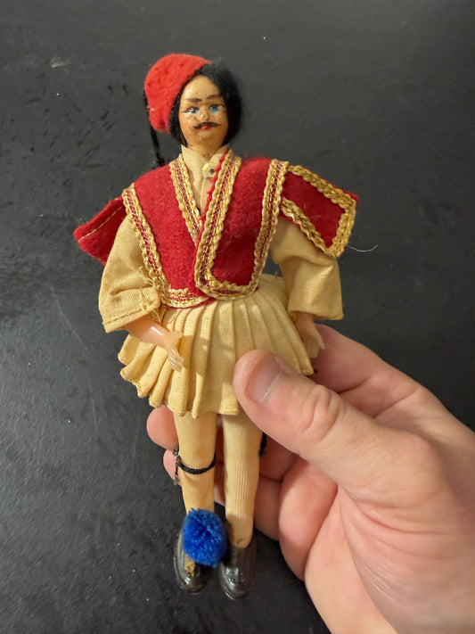 Vintage Greek Soldier Doll Tsolias Souvenir 9.5 inch - MDP-00473