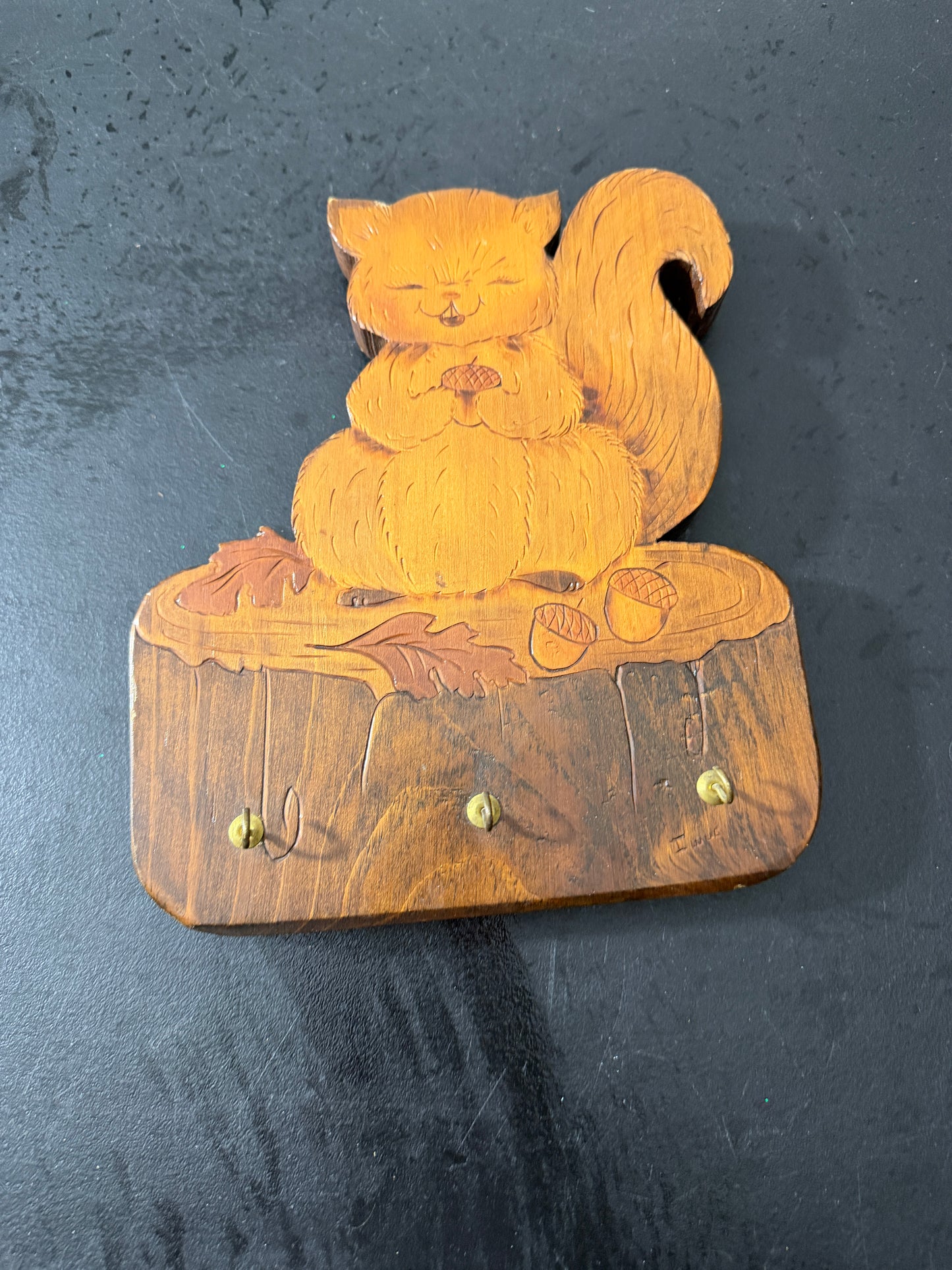 Wooden Cat Key Holder Wall Mounted Entryway Organizer - MDP-00479