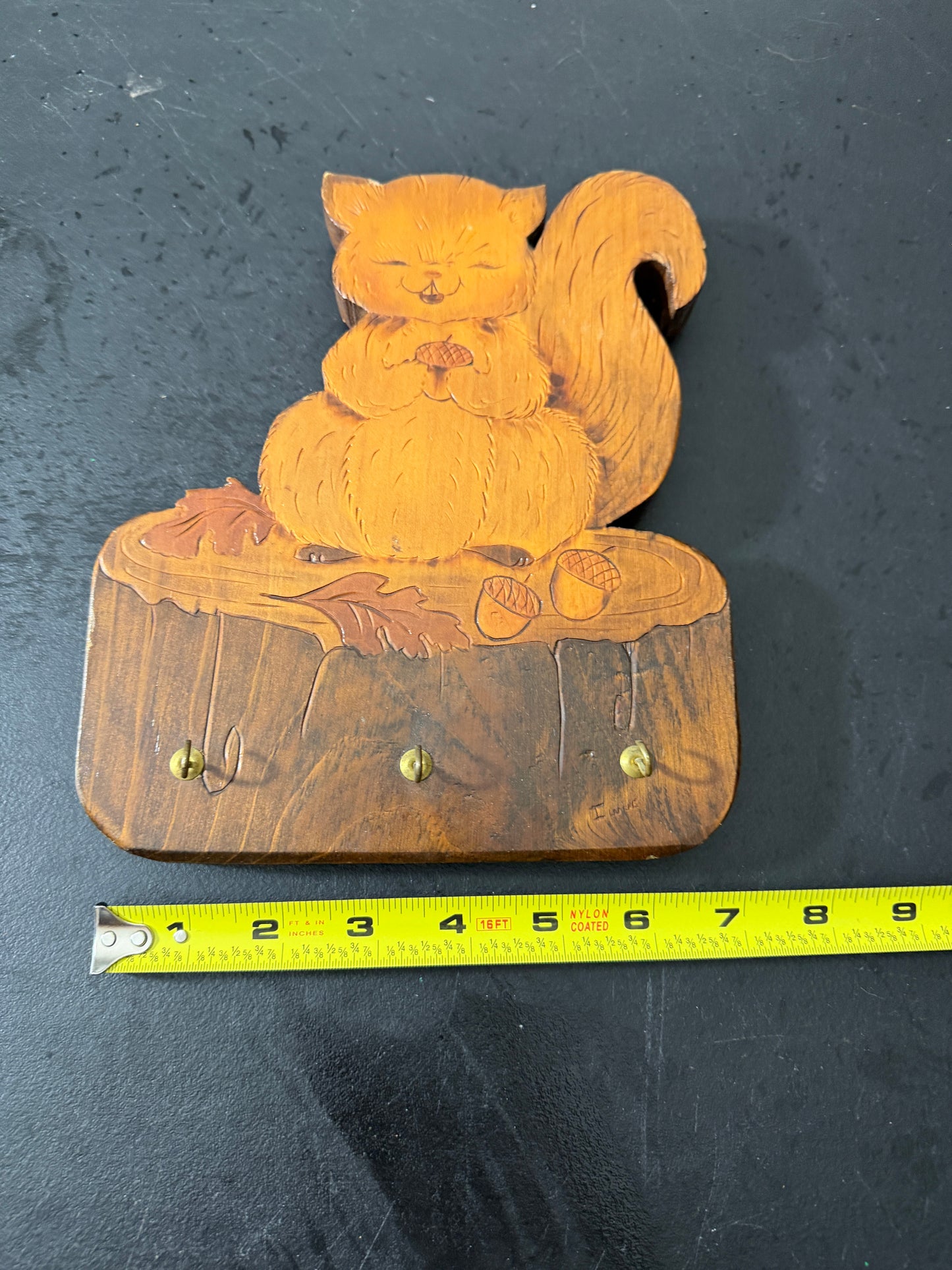 Wooden Cat Key Holder Wall Mounted Entryway Organizer - MDP-00479