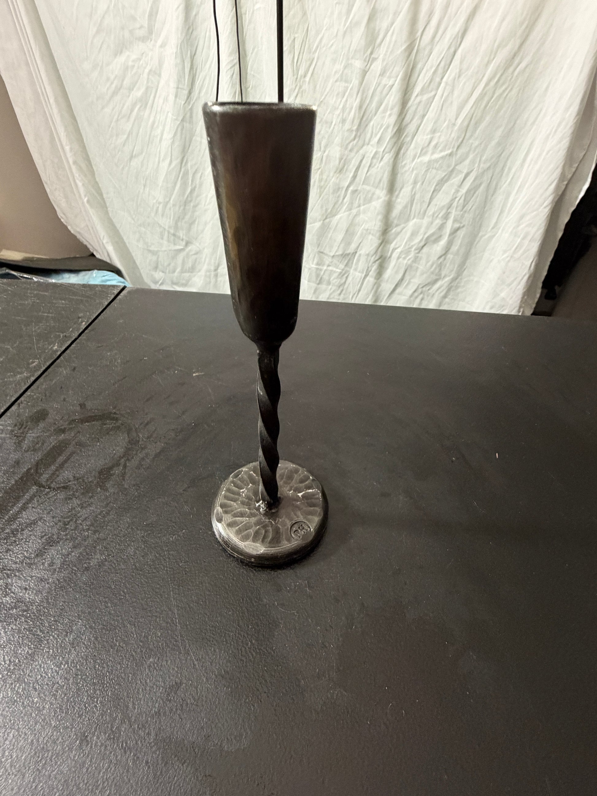 Metal Candle Holder with Twisted Stem - MDP-00484
