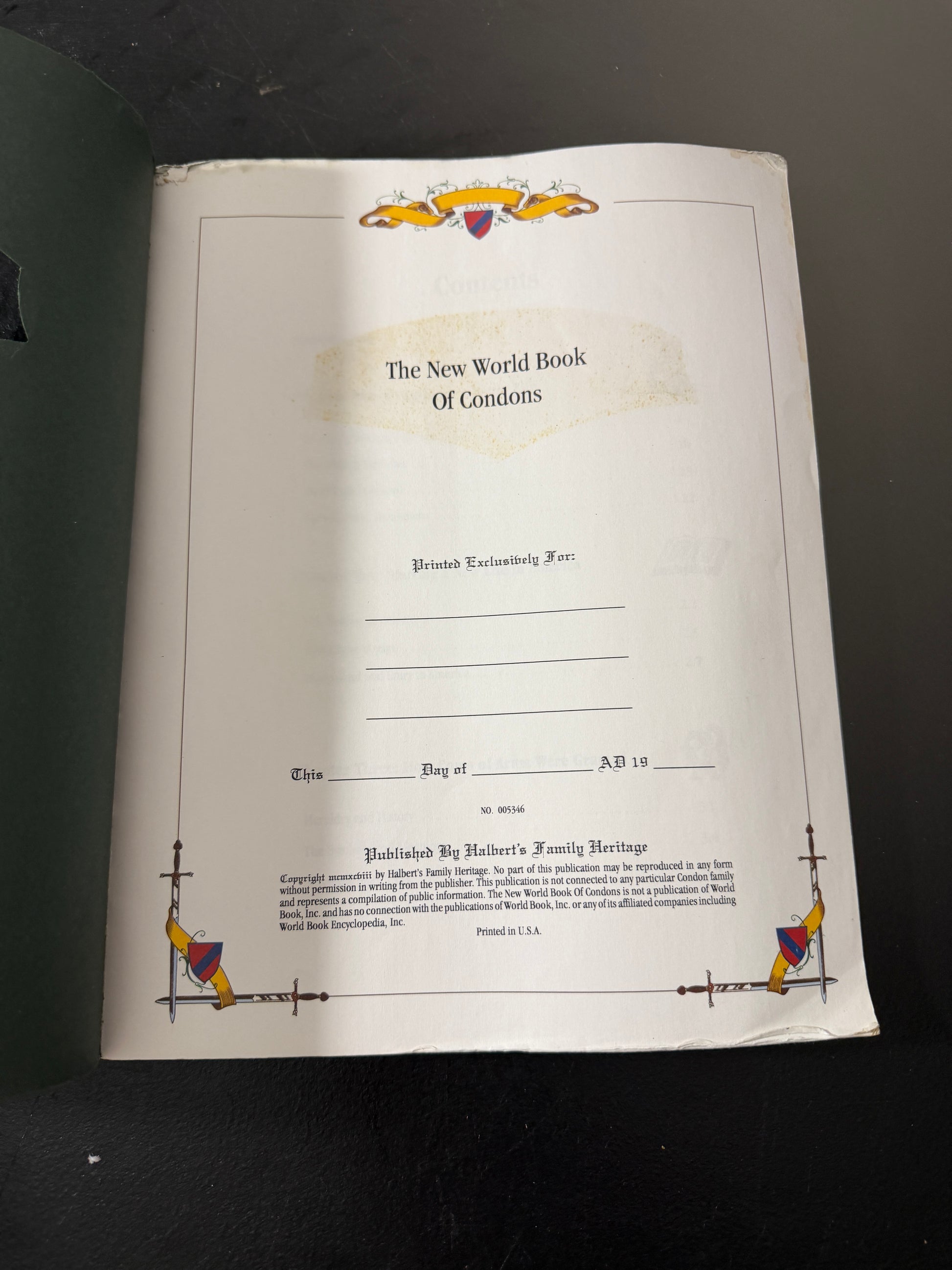 The New World Book Of Condons Book - MDP-00487