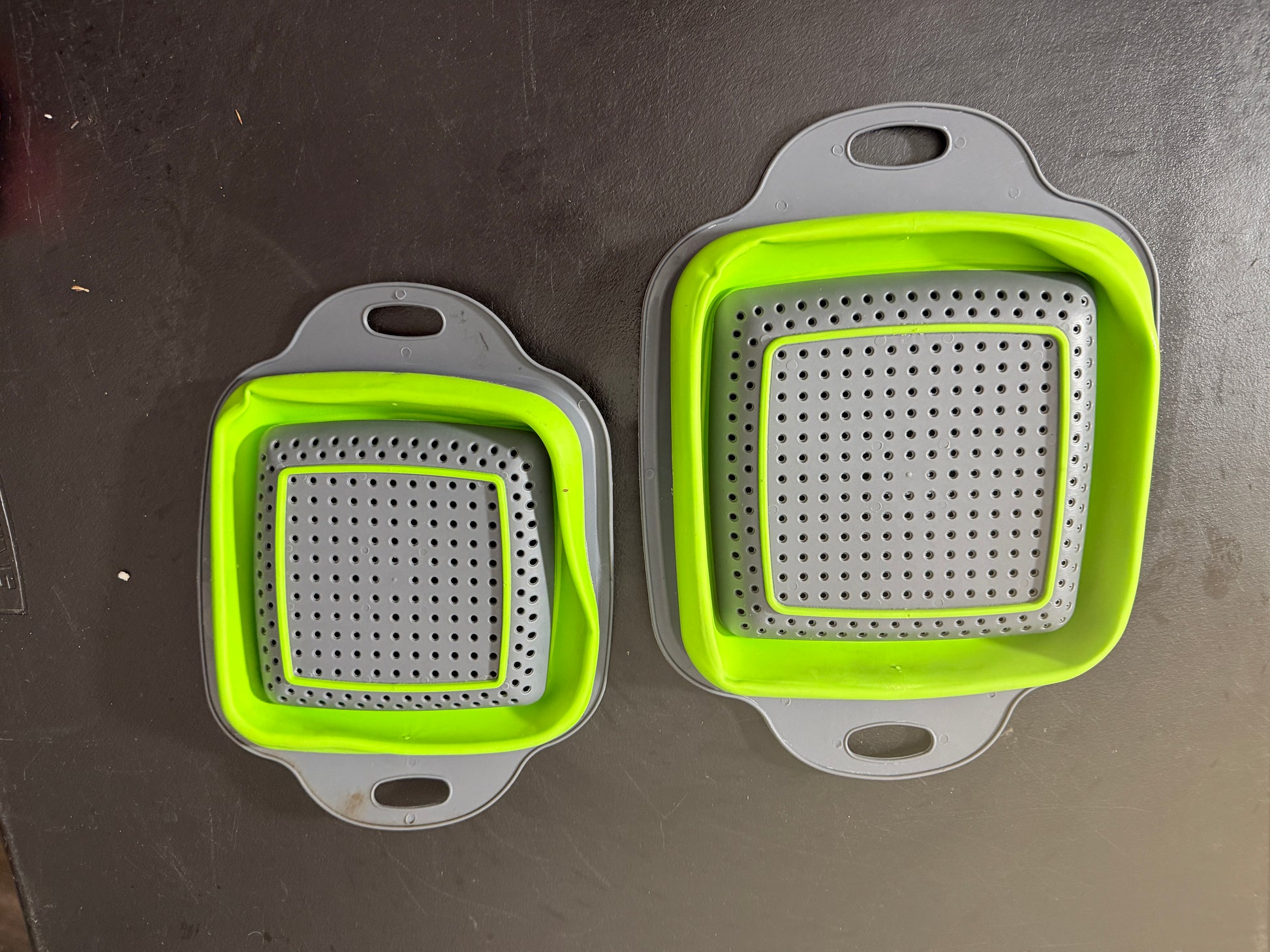 Collapsible Silicone Strainer Set Gray and Green - MDP-00489