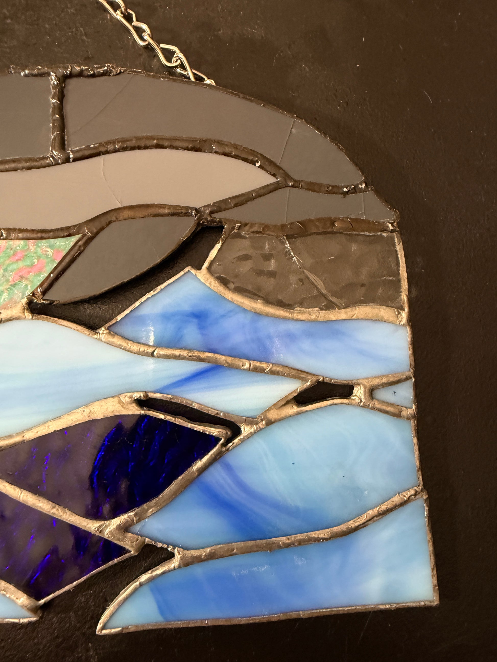 Stained Glass Ocean Waves Suncatcher - MDP-00497