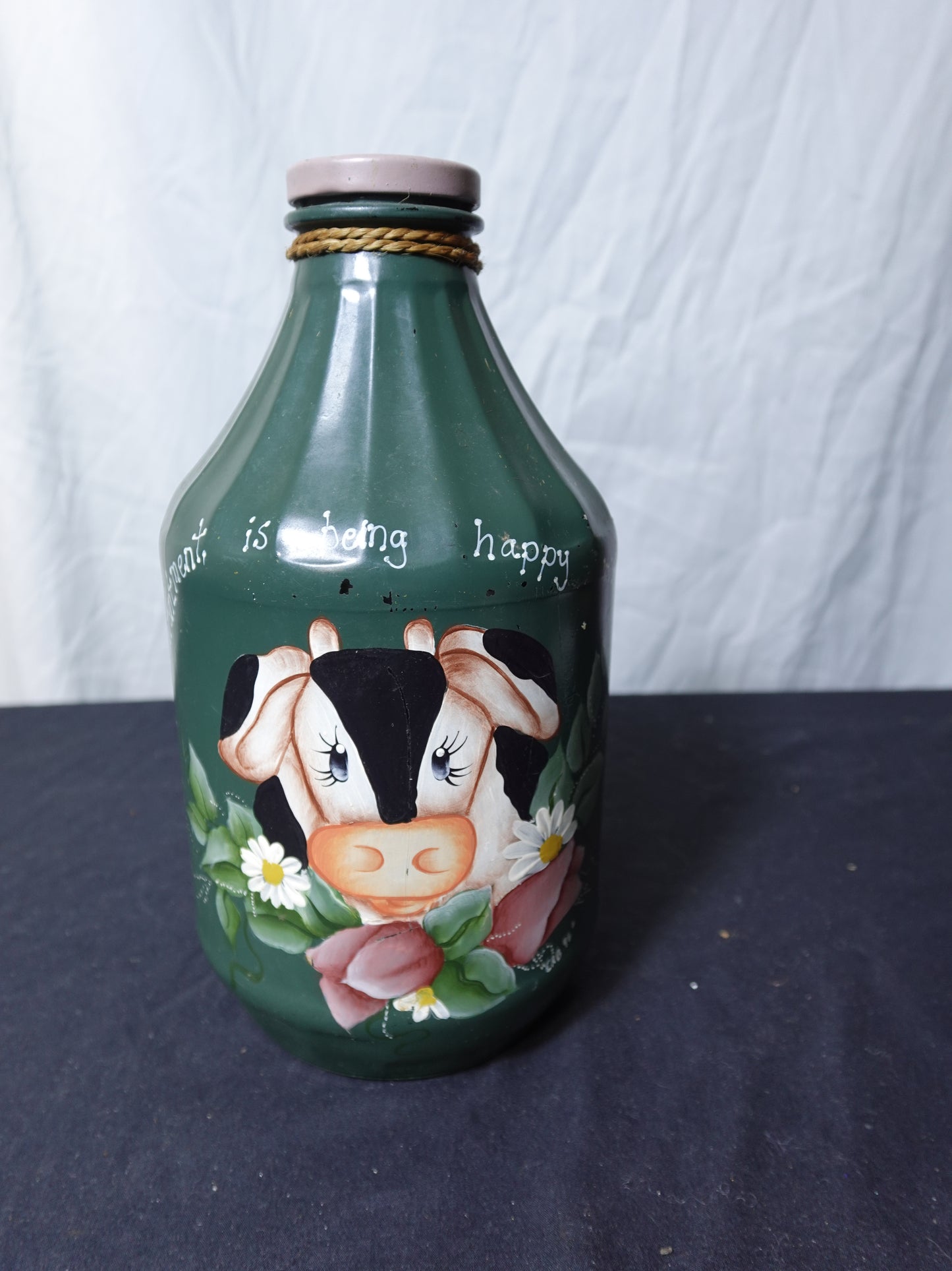 Green Cow Milk Jug Decorative Container by Cathy Batchelor 1996 additional photo from MDP-00614