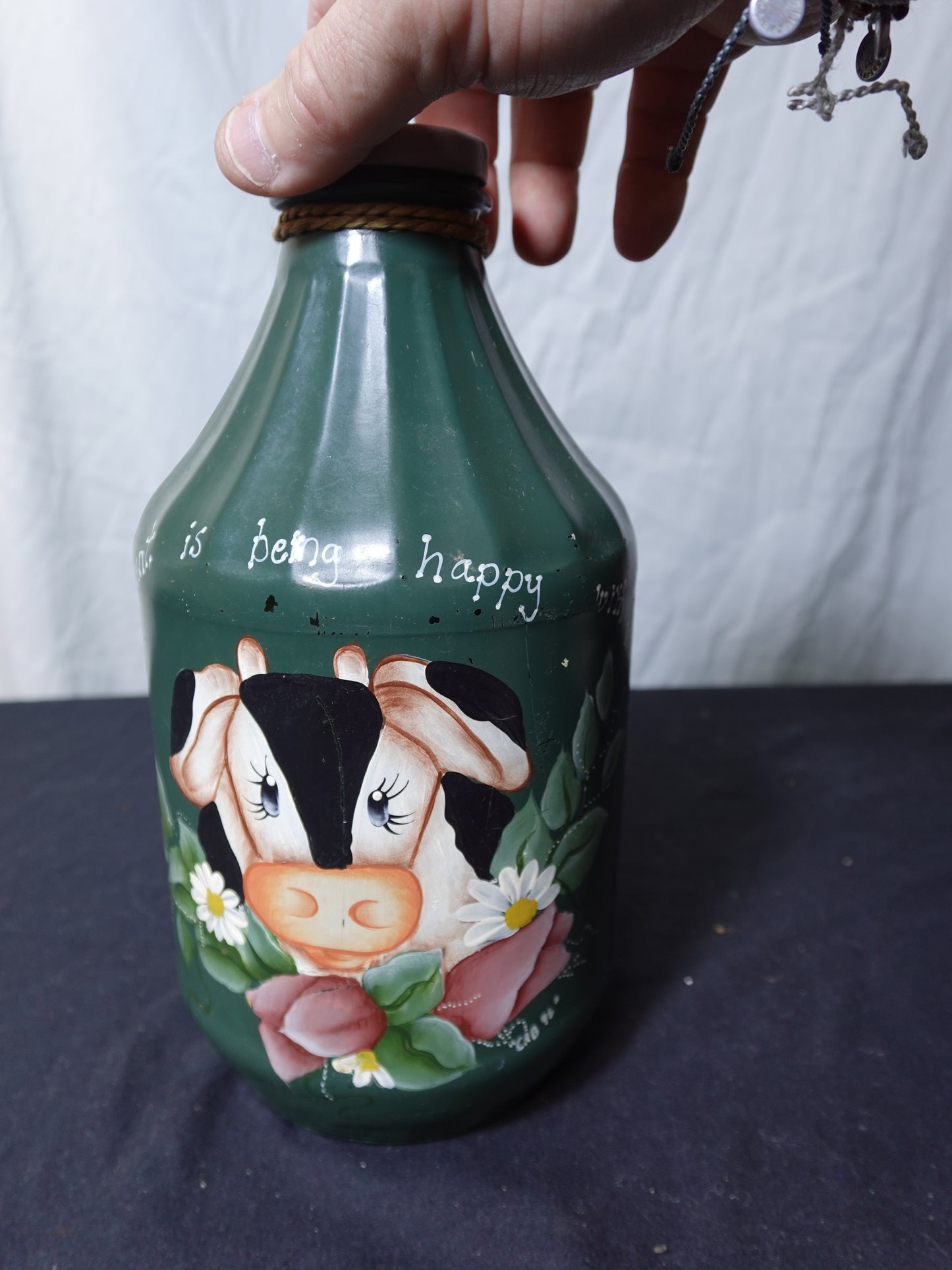 Green Cow Milk Jug Decorative Container by Cathy Batchelor 1996 additional photo from MDP-00614