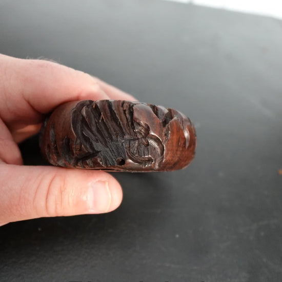 MDP-00507 Rag and Rust narrated slideshow social video 2026-06-05-v7-new-female-voice - Carved Wooden Bangle Bracelet