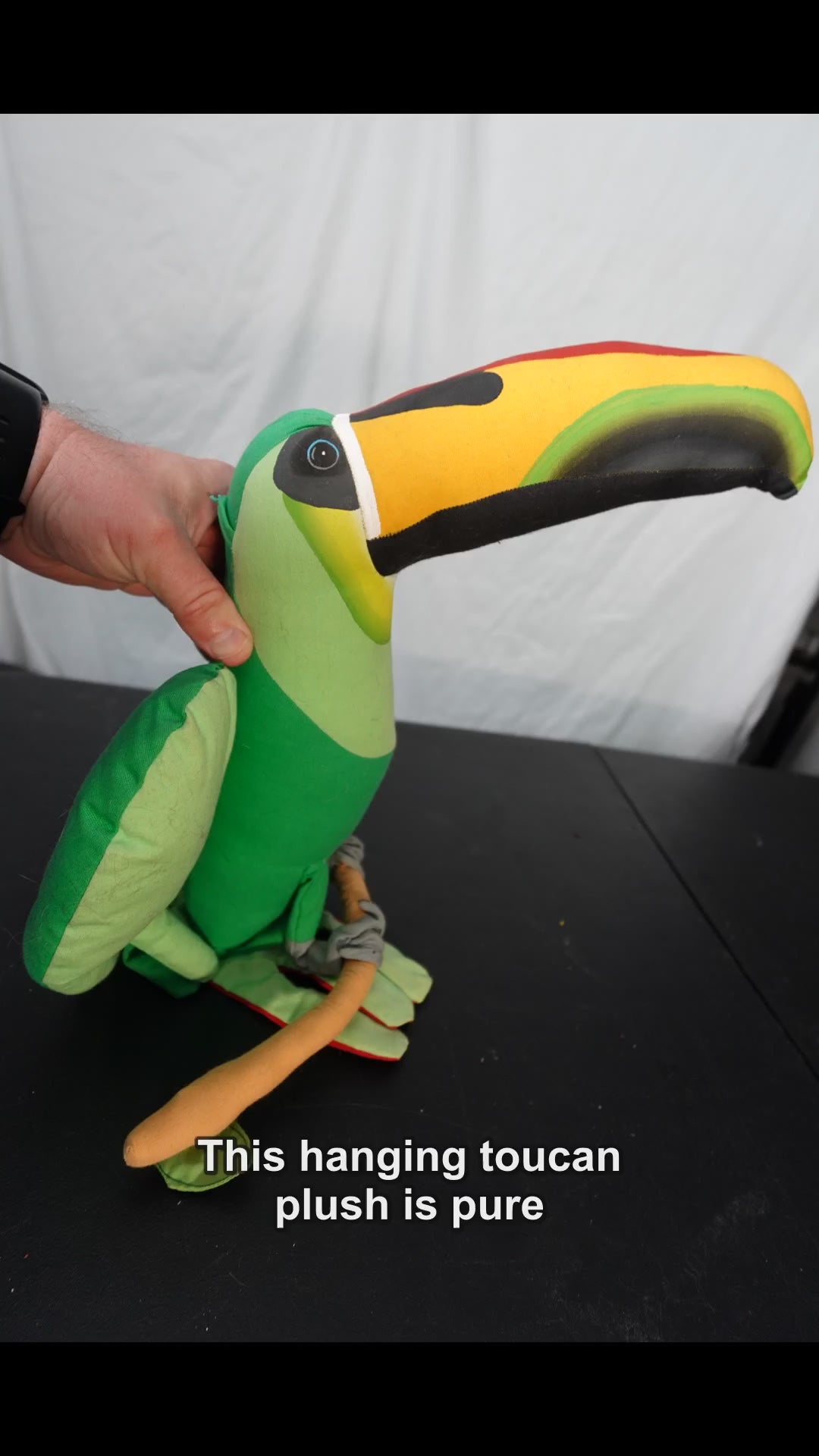 MDP-00510 Rag and Rust narrated slideshow social video 2026-06-05-v5-fit-photos - Vintage Angelitos Stuffed Hanging Tropical Toucan Plush 14 inches