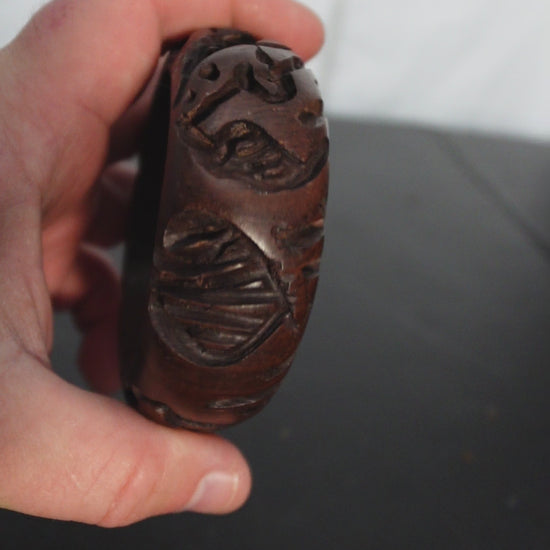 MDP-00507 product video Carved Wooden Bangle Bracelet