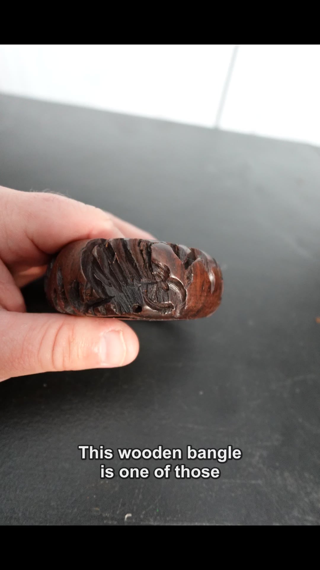 MDP-00507 Rag and Rust narrated slideshow social video 2026-06-05-v5-fit-photos - Carved Wooden Bangle Bracelet