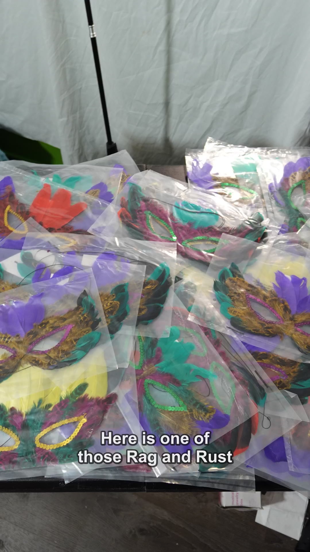 MDP-00502 Rag and Rust narrated slideshow social video - Assorted Mardi Gras Masks with Feathers