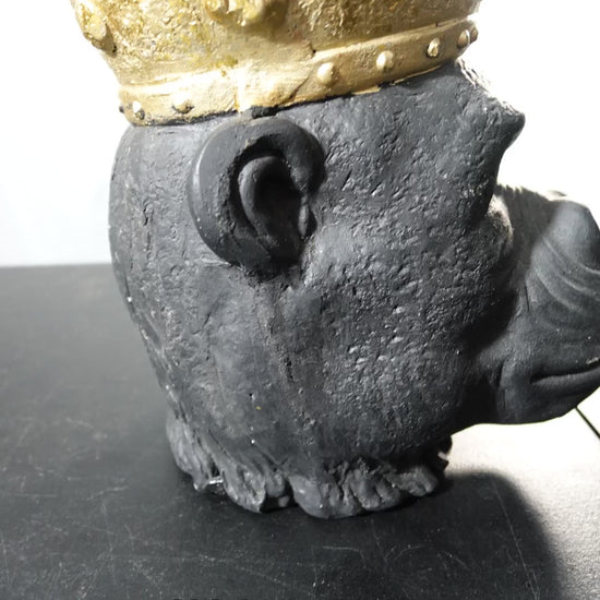 MDP-00503 Rag and Rust narrated slideshow social video - Sagebrook Home Resin 12 Gorilla Head Planter with Crown, Black