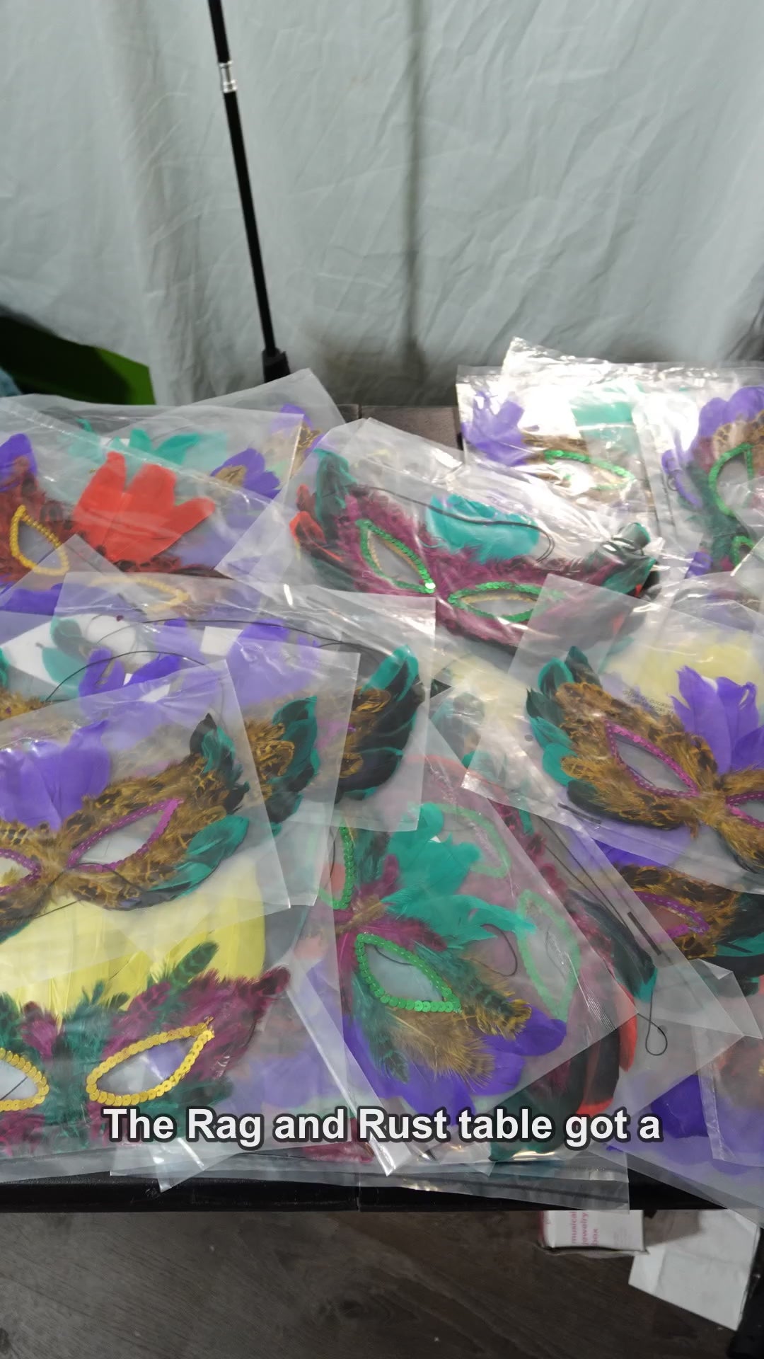 MDP-00502 Rag and Rust narrated slideshow social video 2026-06-05-v4 - Assorted Mardi Gras Masks with Feathers